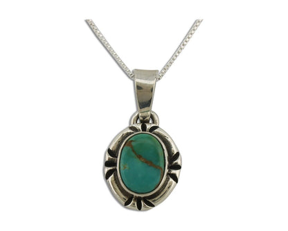 Navajo Necklace 925 Silver Arizona Turquoise Handmade Signed Gecko C.90's