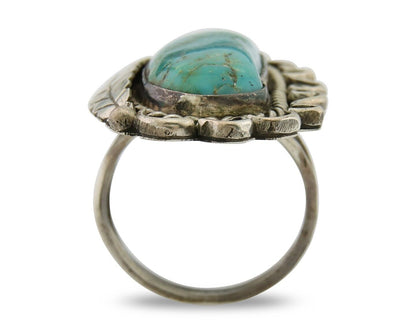 Navajo Ring .925 Sterling Blue Turquoise Artist Signed R Yazzie C.80's