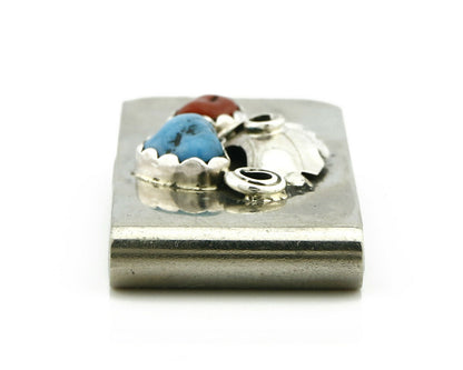 Navajo Money Clip .925 Silver & Nickle Sleeping Beauty Turquoise Artist Native