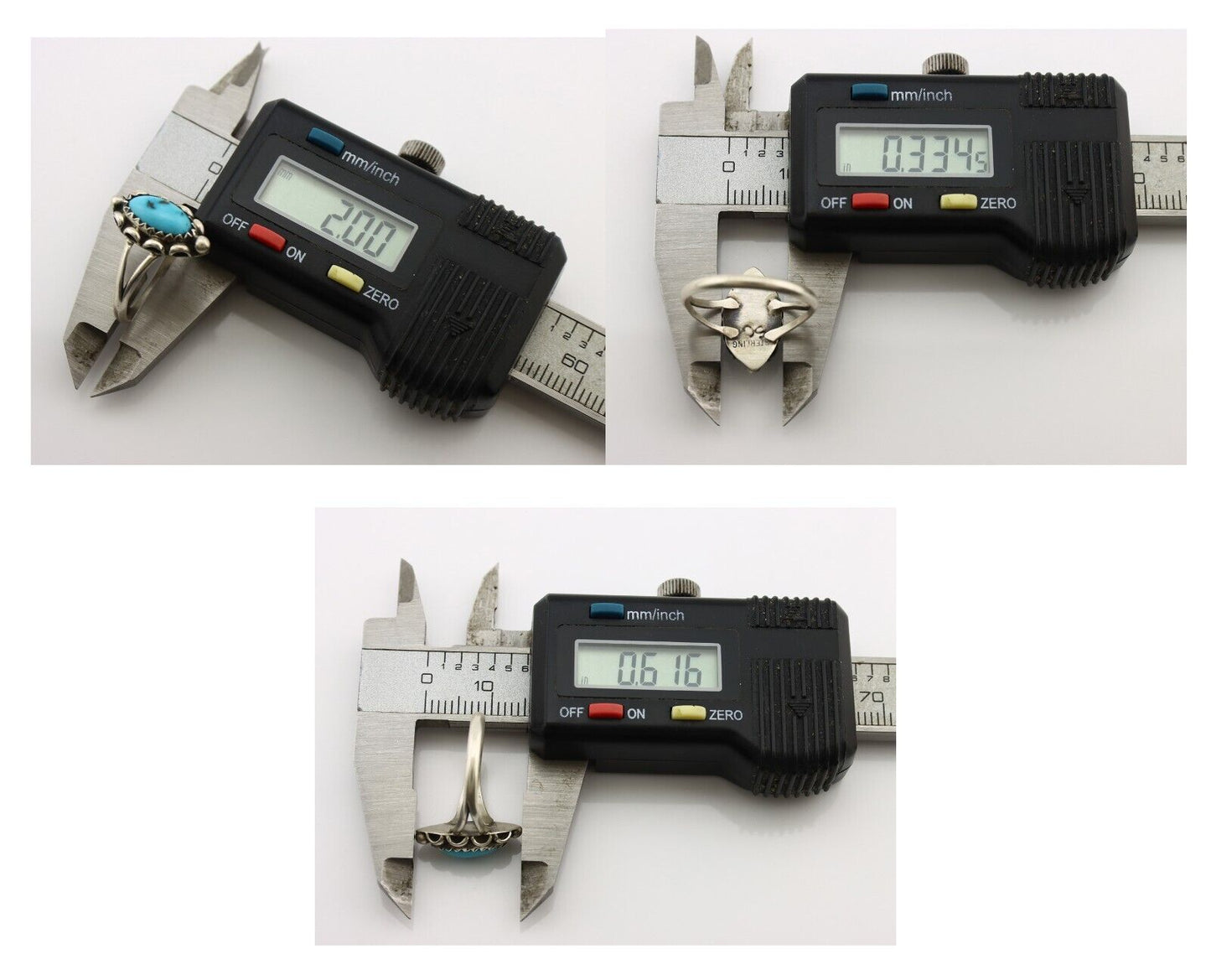 Navajo Ring 925 Silver Sleeping Beauty Turquoise Signed SkyStone Creations C80s