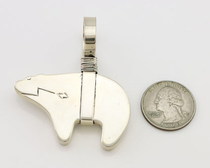 Navajo Spirit Bear Pendant 925 Sterling Silver Signed Nakai C.80's