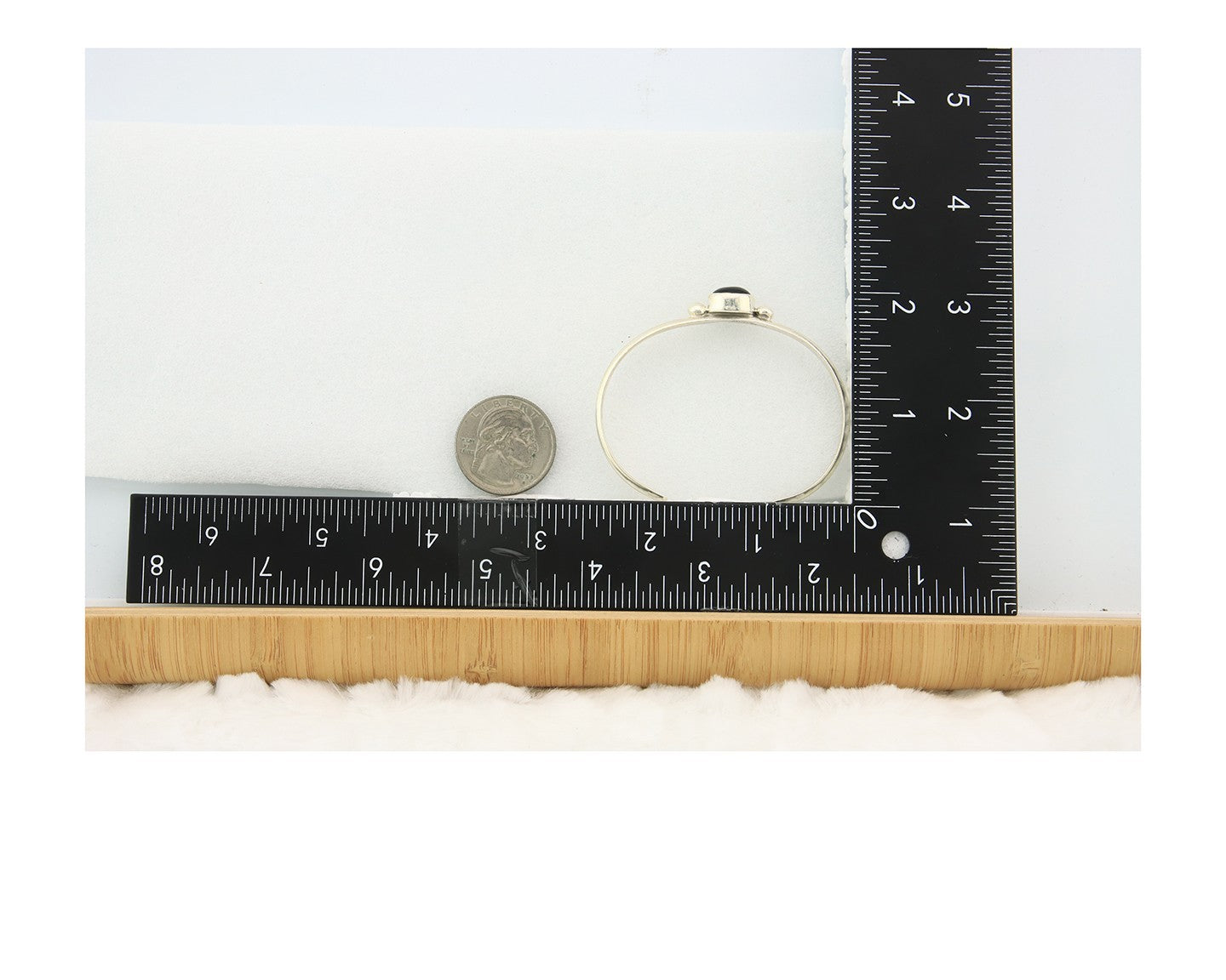 Navajo Cuff Bracelet Sterling Silver Natural Mined Black Onyx Native Artist