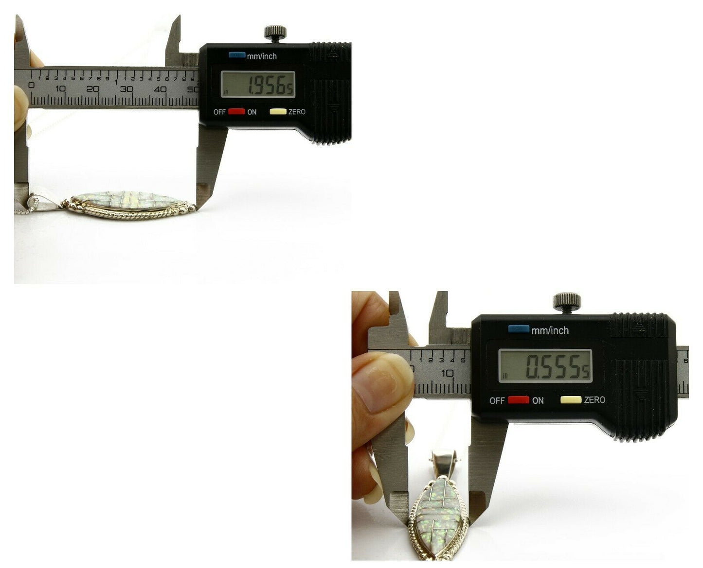 Navajo Inlaid Pendant .925 Silver Simulated Opal Handmade Necklace