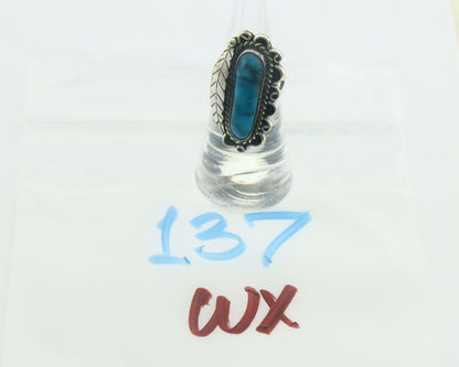 Navajo Ring 925 Sterling Blue Turquoise Artist Signed Richard Yazza C.80's