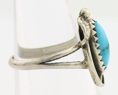 Navajo Ring 925 Silver Sleeping Beauty Turquoise Signed SkyStone Creations C80s