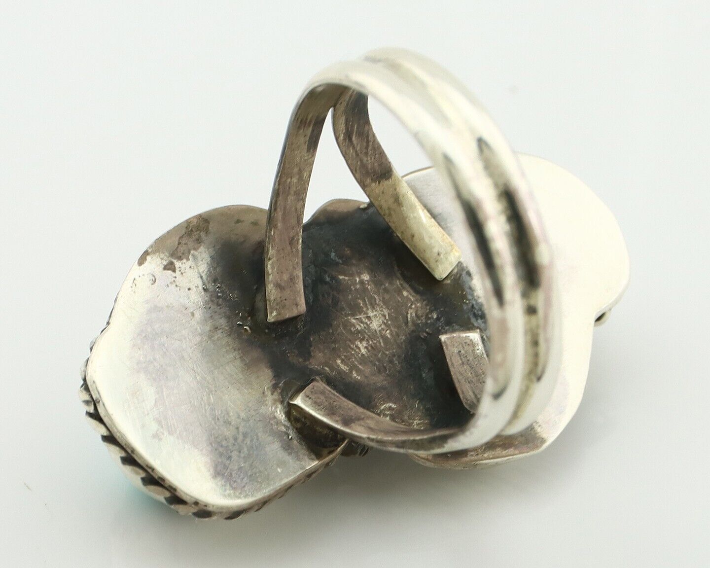 Navajo Ring 925 Silver Sleeping Beauty Nugget Turquoise Native Artist C.80's