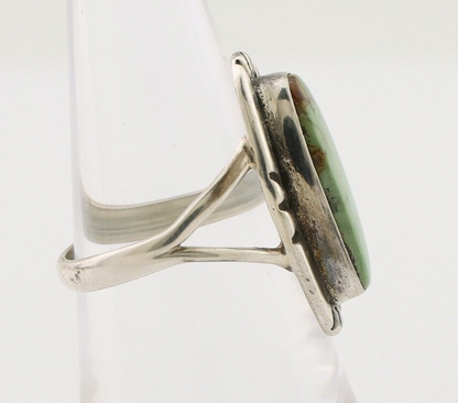 Navajo Handmade Ring 925 Silver Green Turquoise Artist Signed Kachina C.80's