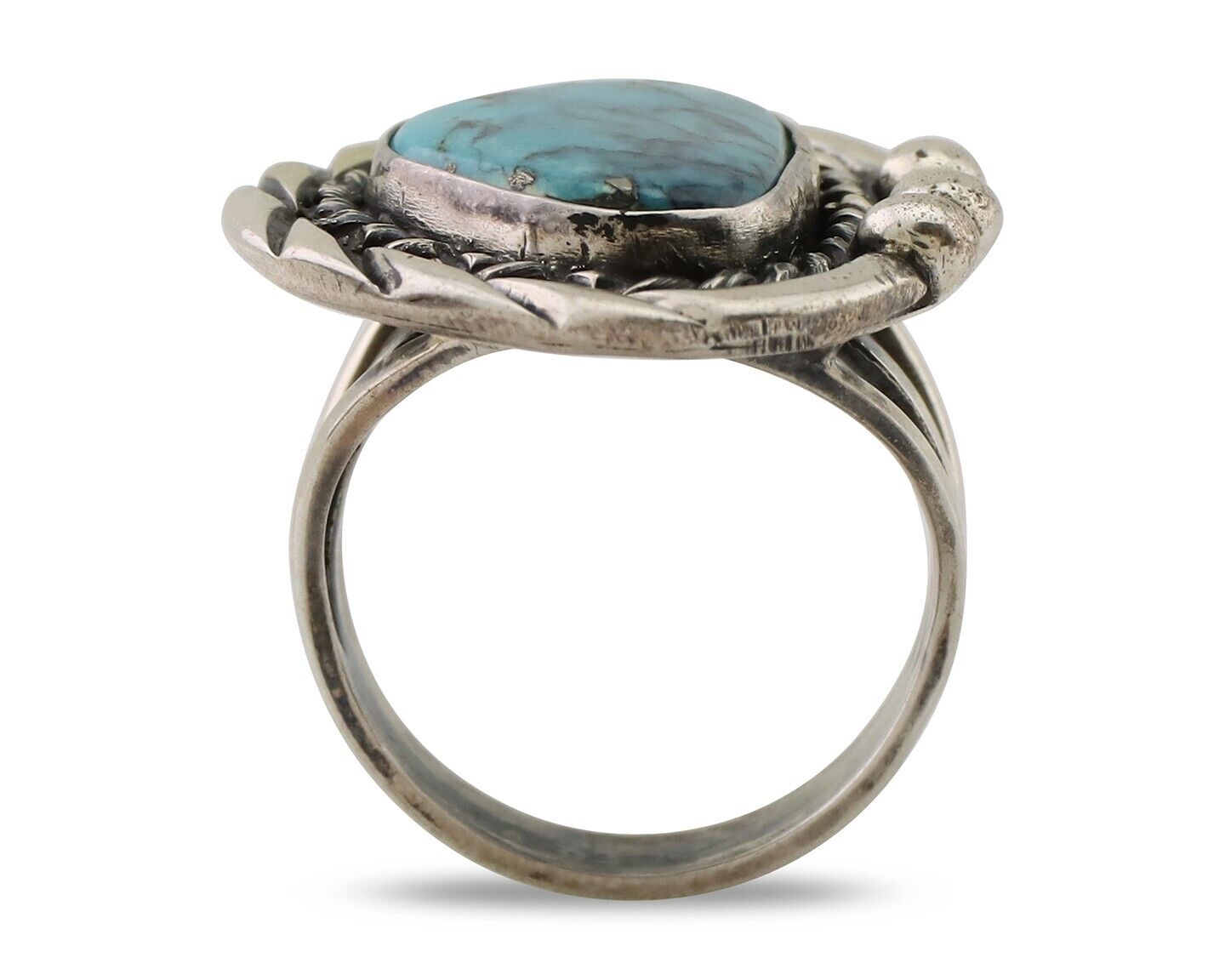 Navajo Handmade Ring 925 Silver Turquoise Native American Artist C.80's