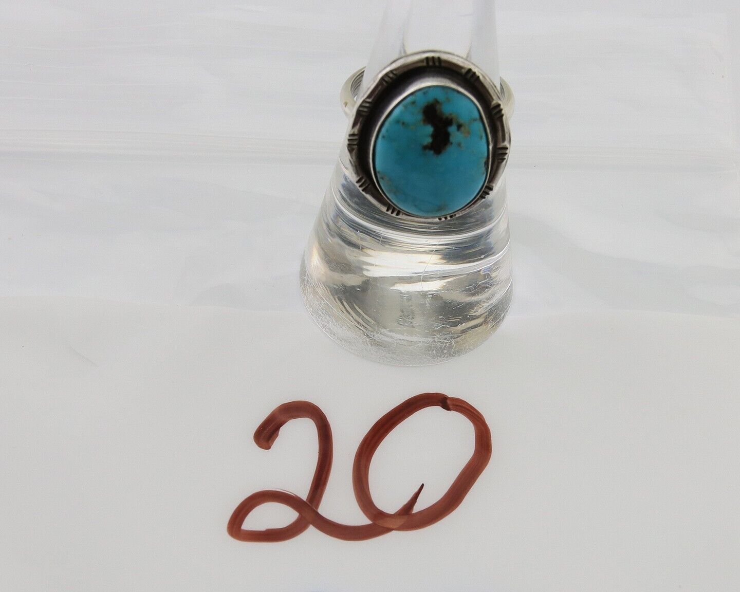 Navajo Handmade Ring 925 Silver Turquoise Native American Artist C.80's
