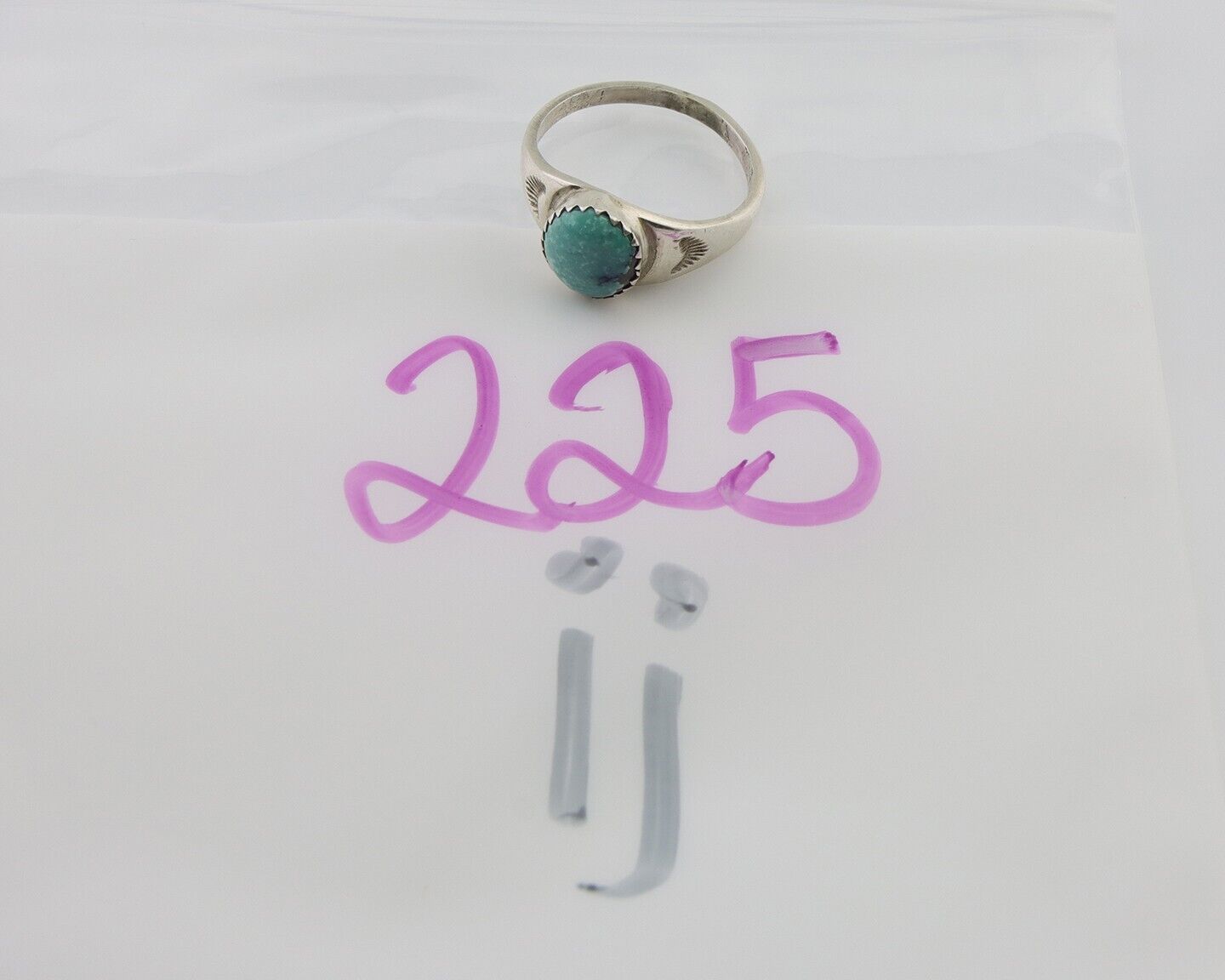 Navajo Ring 925 Silver Natural Blue Turquoise Native American Artist C.80's
