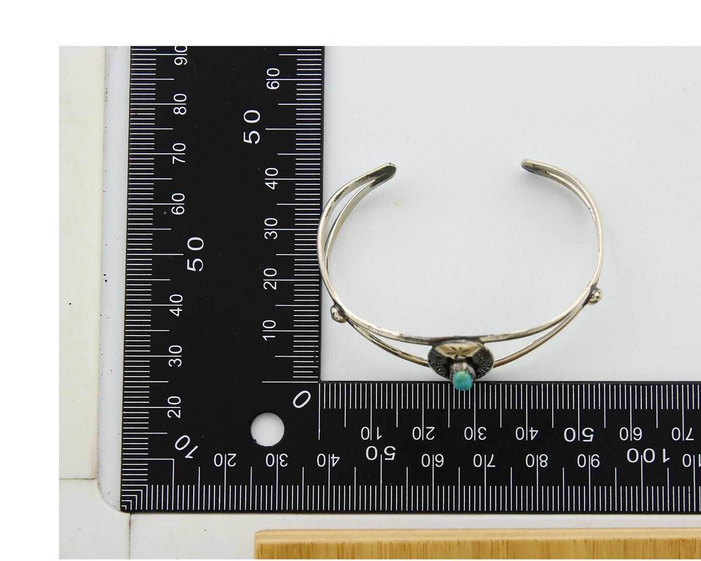 Navajo Cuff Bracelet 925 Silver Turquoise Cuff Artist Signed IJC C.80's