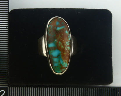 Navajo Ring 925 Sterling Turquoise Handmade Signed M Montoya C.80's Size 6.75