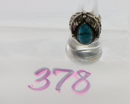 Navajo Handmade Ring 925 Silver Blue Turquoise Native American Artist C.80's