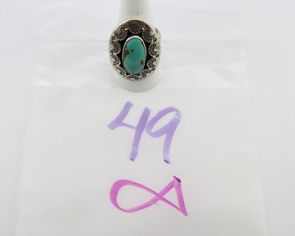 Navajo Ring 925 Silver Natural Blue Turquoise Signed M Montoya C.80's