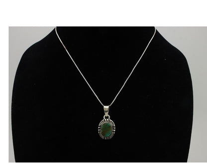 Navajo Necklace 925 Silver Arizona Turquoise Handmade Signed Gecko C.90's