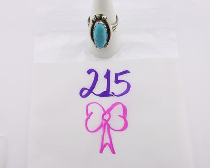 Navajo Ring .925 Silver Sleeping Beauty Turquoise Signed SkyStone Creations C80s