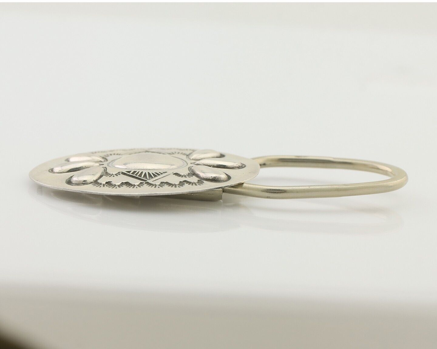 Navajo Hand Stamped Key Chain .925 Silver Handmade Native American Artist C.80's