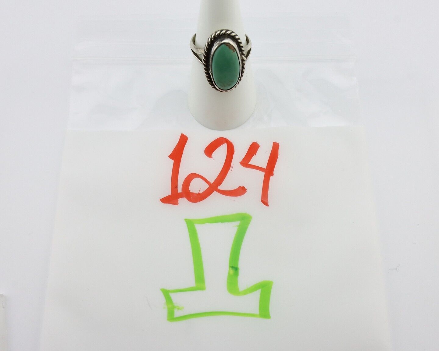 Navajo Ring 925 Silver Kingman Turquoise Artist Signed M Montoya C.80's