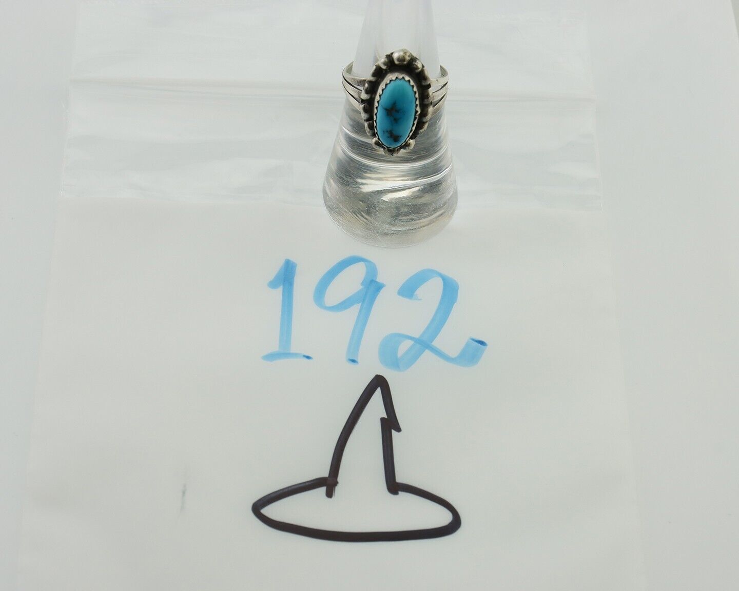 Navajo Ring 925 Silver Sleeping Beauty Turquoise Artist Signed SC C80s