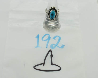 Navajo Ring 925 Silver Sleeping Beauty Turquoise Artist Signed SC C80s