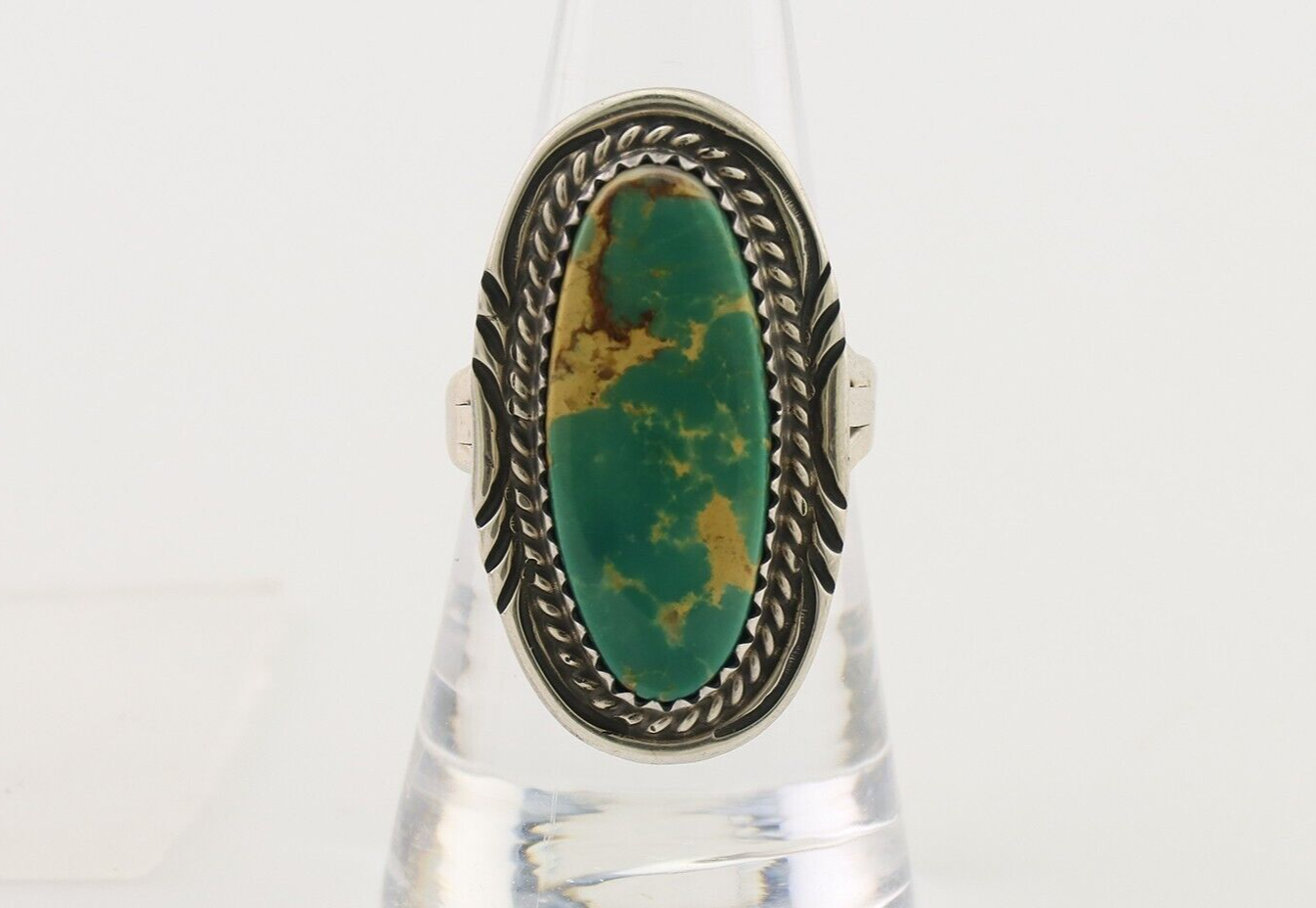 Navajo Ring 925 Silver Natural Blue Turquoise Native American Artist C.80's
