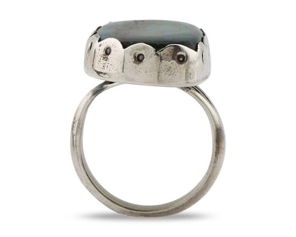 Navajo Ring 925 Silver Blue Turquoise Artist Signed Unknown Artist C.80's