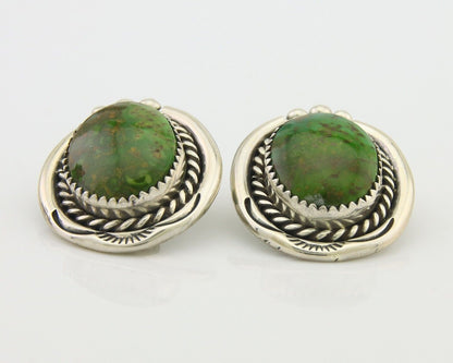 Navajo Clip On Earrings 925 Silver Natural Turquoise Native Artist C.80's
