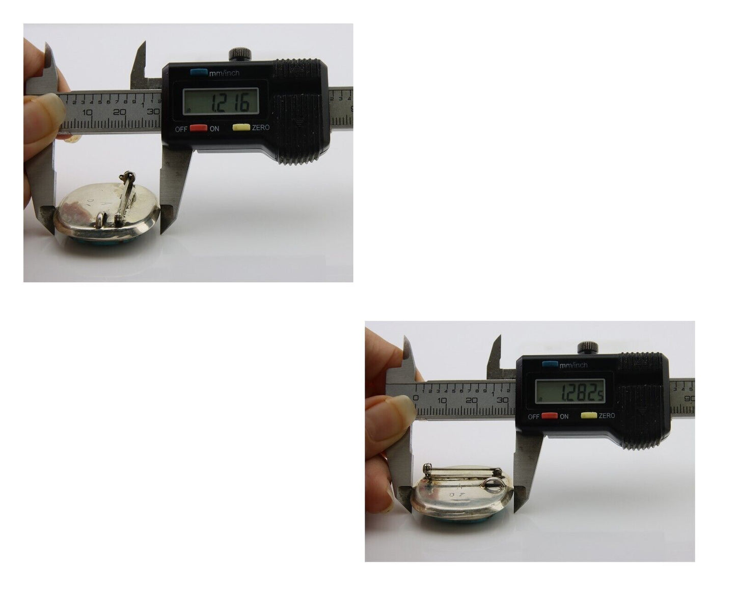 Navajo Pin Pendant 925 Silver Globe Turquoise Artist Signed Doug Zachary C.80's