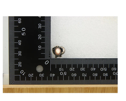 Navajo Earrings 925 Silver Handmade Natural Pink Mussel Native American Artist