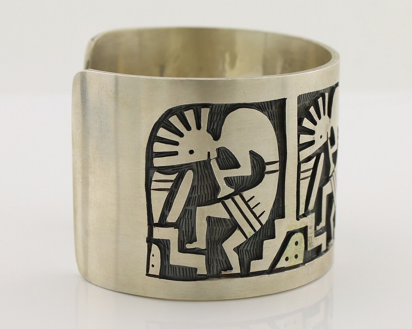 Navajo Kokopelli Bracelet 925 Silver Native American Artist Handmade C.80's
