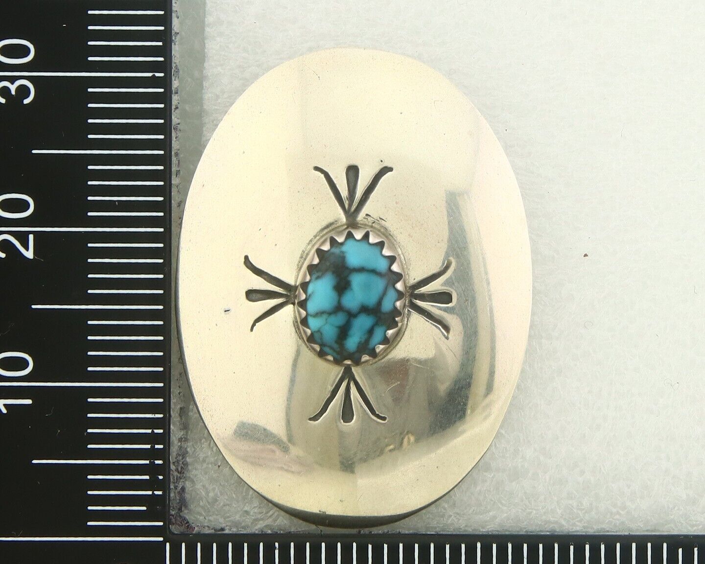 Navajo Earrings 925 Silver Handmade Concho Natural Turquoise Native Artist C80s