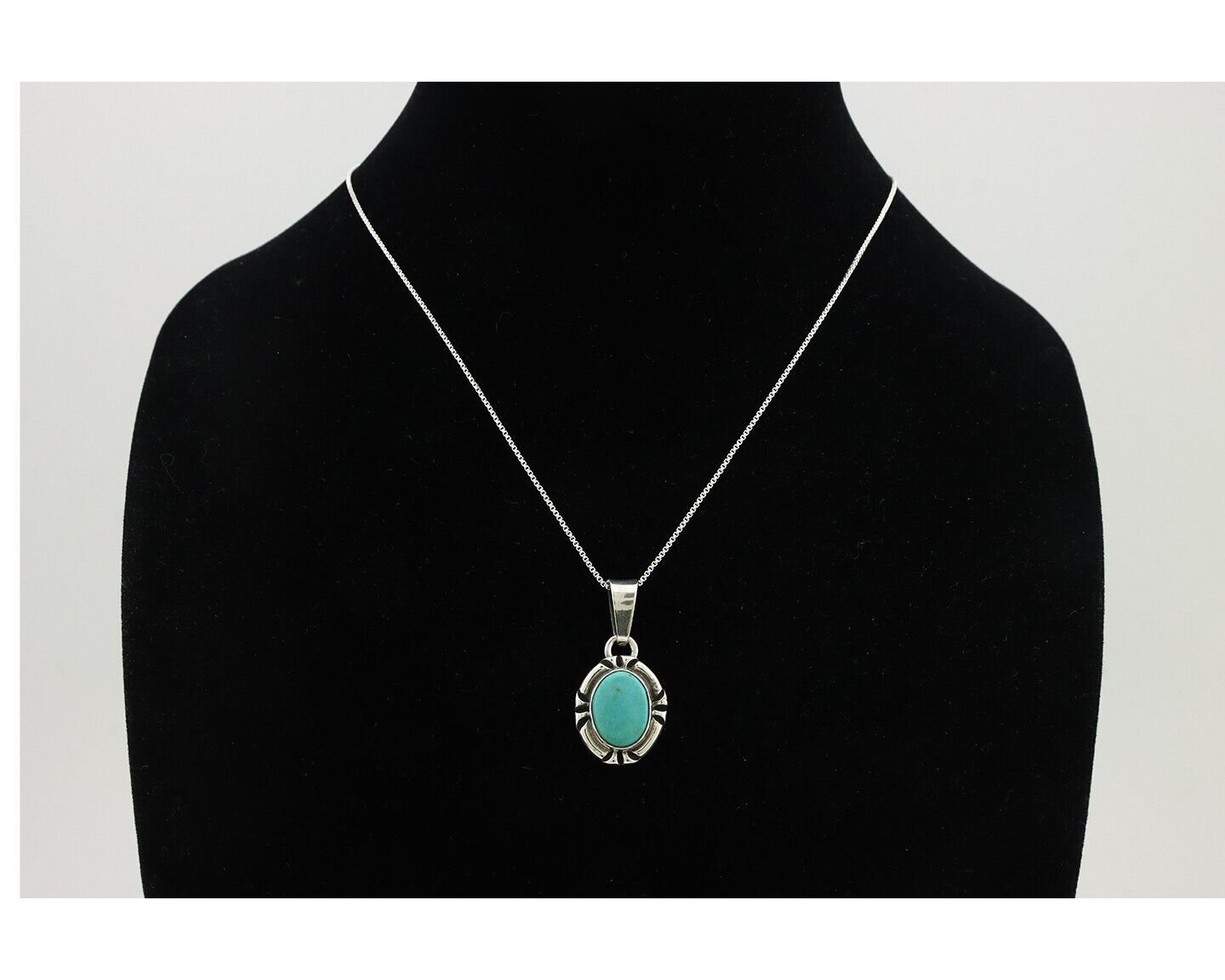 Navajo Necklace 925 Silver Arizona Turquoise Handmade Signed Gecko C.90's