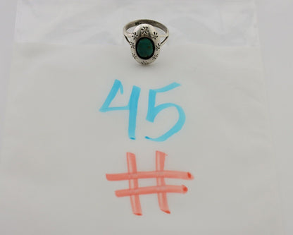 Navajo Ring 925 Silver Kingman Turquoise Native American Artist C.80's
