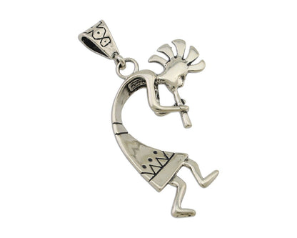 Navajo Kokopelli Pendant 925 Sterling Silver Artist Signed Masha C.80's