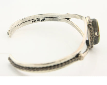Vintage Navajo Bracelet 925 Silver Turquoise Tranditional Handmade Signed Gecko