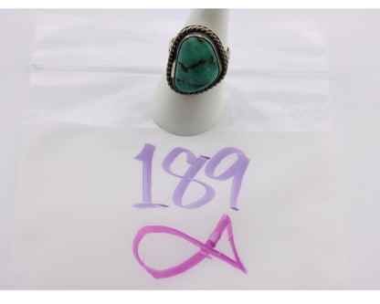 Navajo Ring 925 Silver Blue Turquoise Artist Signed N C.80's