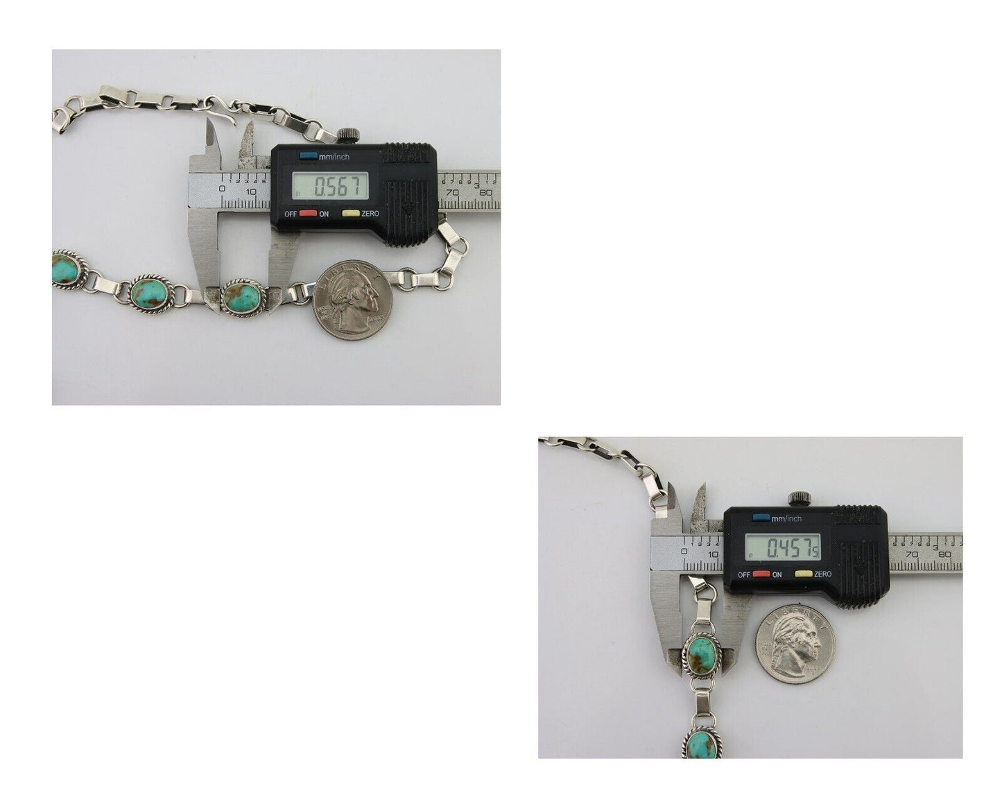 Navajo Turquoise Necklace 925 Silver Natural Blue Native American Artist C.80's