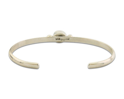 Navajo Bracelet .925 Silver Natural Red Coral Cuff Native American Artist C.80's