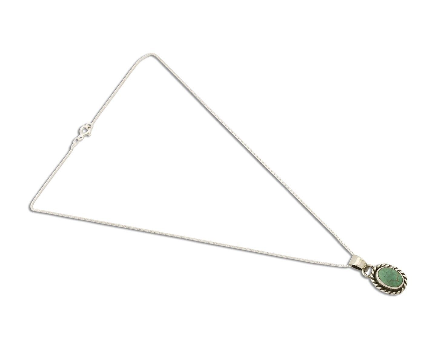 Navajo Necklace 925 Silver Natural Kingman Turquoise Native Artist C.2008