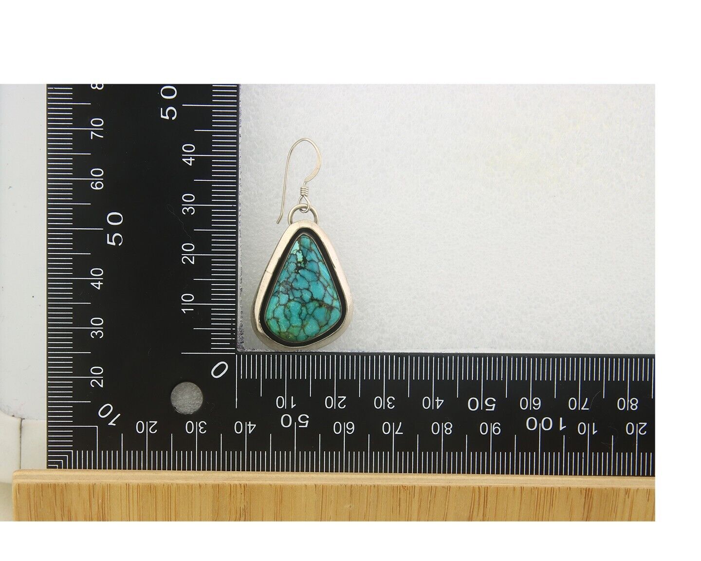 Navajo Earrings 925 Silver Handmade Natural Turquoise Signed J Linkin C.80's