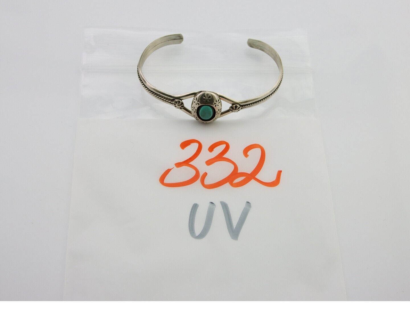 Navajo Bracelet 925 Silver Cuff Turquoise Handmade Native Artist C.80's