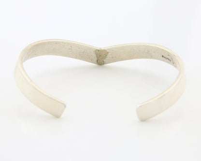 Navajo Cuff Bracelet Sterling Silver & Gold Vintage Signed RL