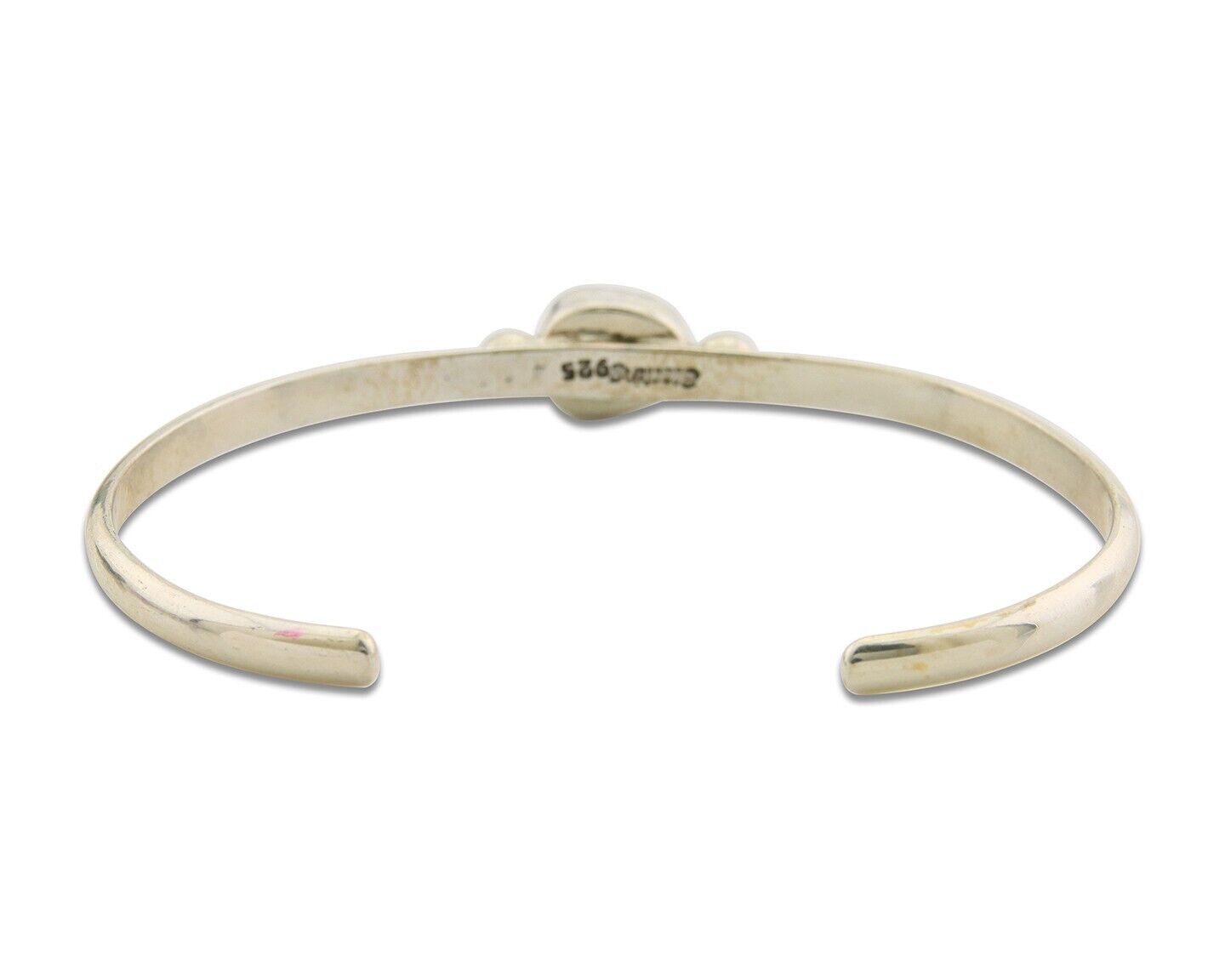 Navajo Bracelet .925 Silver Natural Red Coral Cuff Native American Artist C.80's