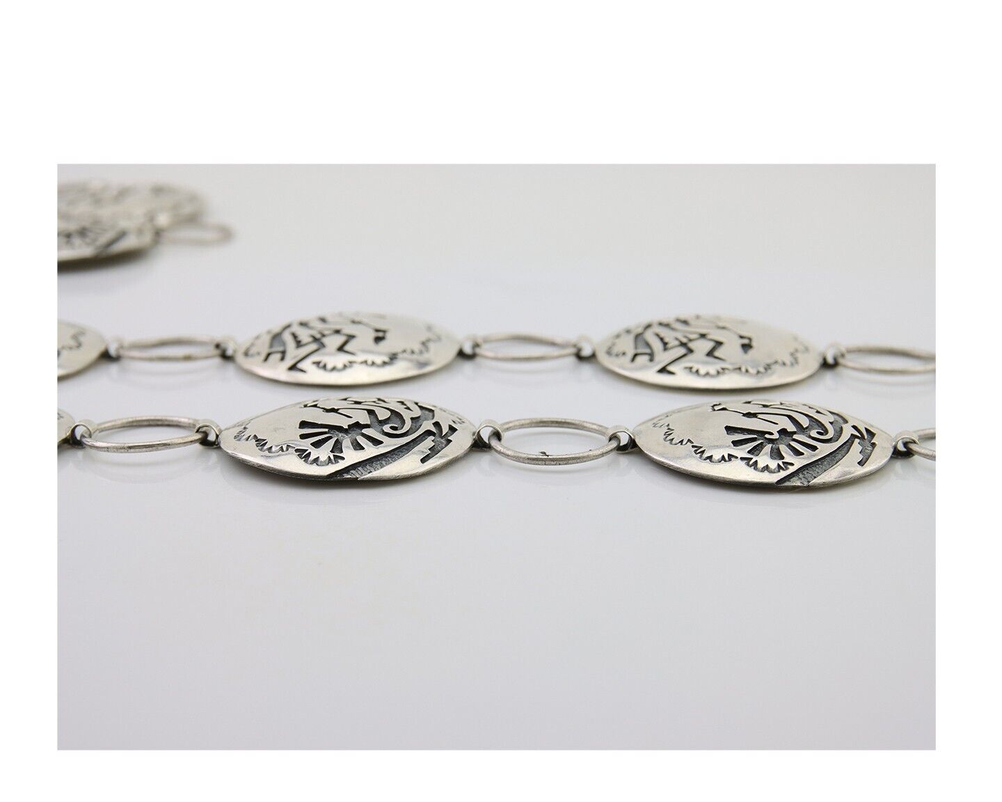 Navajo Kokopelli Concho Belt in Solid 925 Sterling Silver 35 inches