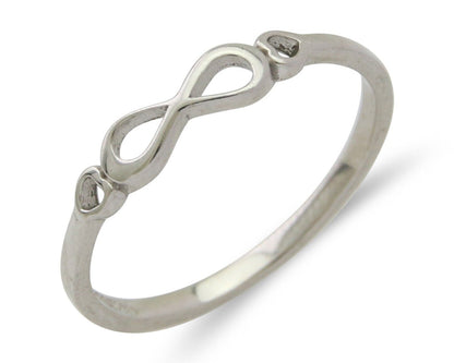 Infinity Heart Promise Ring 925 Solid Silver Size 7.0
