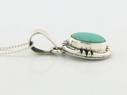 Navajo Necklace 925 Silver Arizona Turquoise Handmade Signed Gecko C.90's