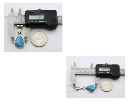 Navajo Necklace 925 Silver Blue Turquoise Artist Signed Tony Guerro C.80's
