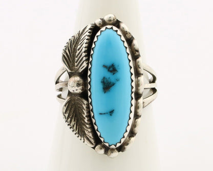 Navajo Ring 925 Silver Sleeping Beauty Turquoise Signed SC C.80's