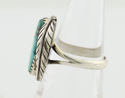 Navajo Ring 925 Silver Blue Kingman Turquoise Native American Artist C.80's