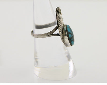 Navajo Handmade Ring 925 Silver Turquoise Signed BP C.80's